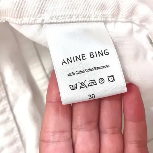 ANINE BING White Denim Straight Leg Jeans Size 30