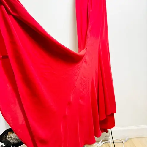 Fame and Partners red cut out deep V-neck strappy gown