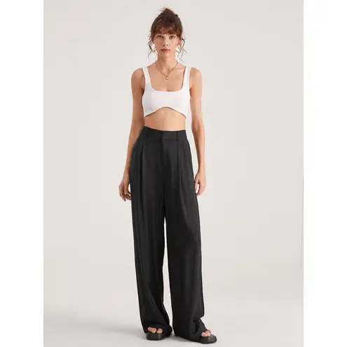 Commense High Waist Oversized Pleated Wide Leg Trousers Black NWOT Size XL