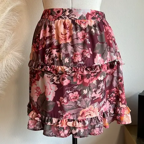 Lost + Wander NWT Garden Floral Ruffle Mini Skirt