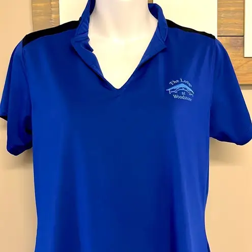 Bermuda 6.  Sands Cobalt Blue V-Neck Women’s Short Sleeve Wick Away Golf Shirt-Sm