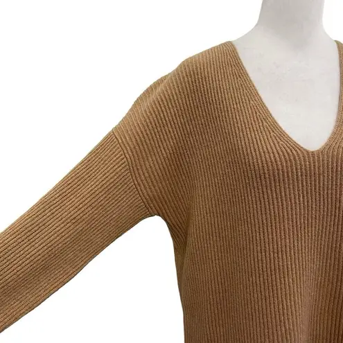 Madewell NWT  Wool Blend Relaxed V-Neck Sweater Dress Camel Brown size Medium