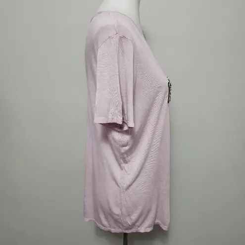 FOR THE REPUBLIC Nordstrom Mauve Short Sleeve Pigment Dye Life Tee Size Small