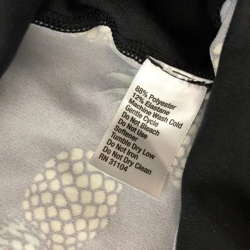 Zelos Womens Leggings Tropical Tango Pineapple Wicking Black XS