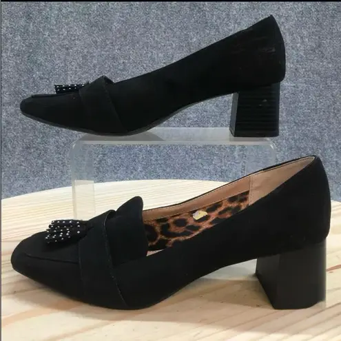 Kelly & Katie Shoes Womens 8 M Beeka Block Heels Pumps Loafers Black Slip On