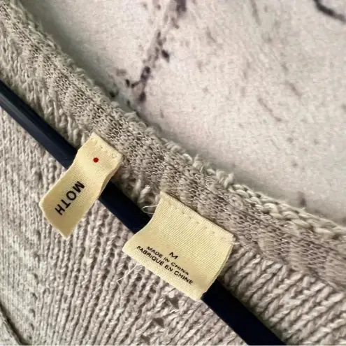 Moth Anthropologie Mixed Media Sweater Blouse Gray and White Size‎ Medium