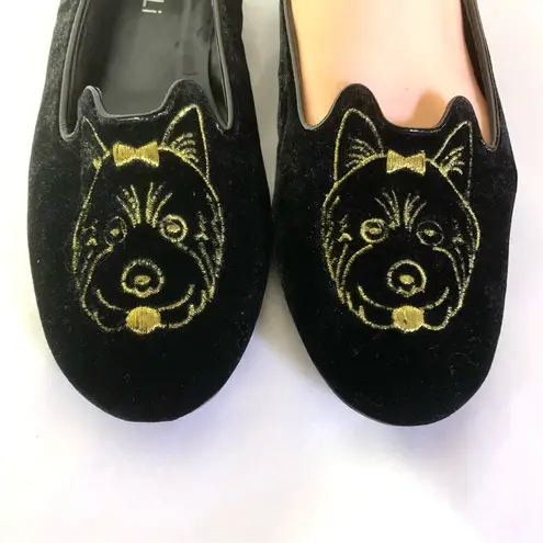 VINTAGE 1990'S VANELI BLACK VELVET & LEATHER "YORKIE" LOAFERS (6.5)