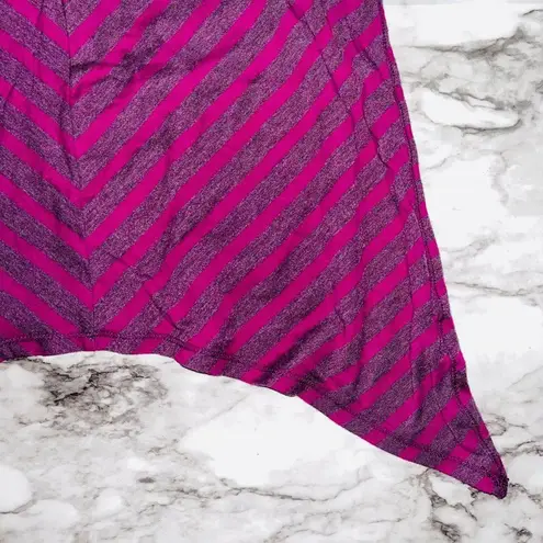 Self Esteem Tank Top Twisted Racerback Striped Pink/Purple Womens L Y2K Athletic