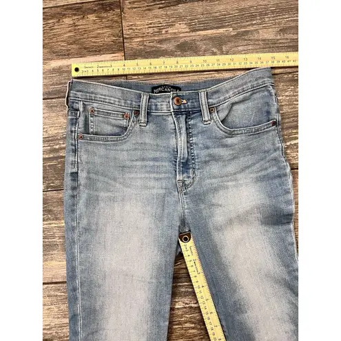 J.Crew Mercantile Jeans Womens 28 Skinny Stretch Blue Denim Raw Hem