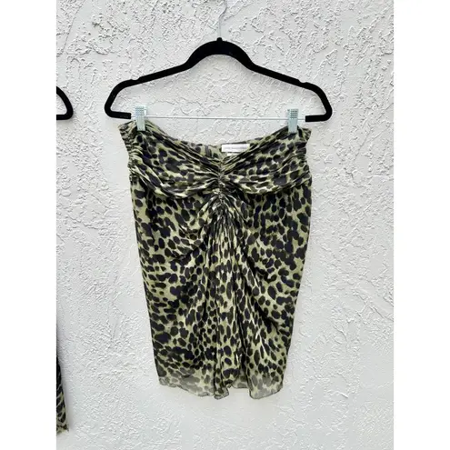 Isabel Marant Etoile Leopard Cameron Tank Skirt Set Black Womens Top US6 Skirt 8 Size M