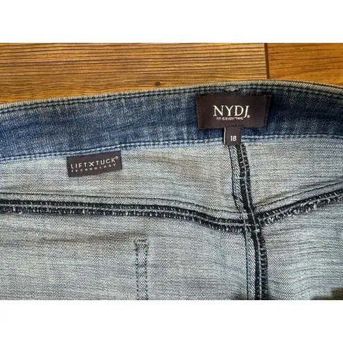 NYDJ Womens Stretch Knee Length Casual Summer Jean Skirt Plus Size 18