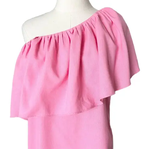 Tuckernuck Pomander Place Florencia One Shoulder Dress Flamingo Pink Size XS