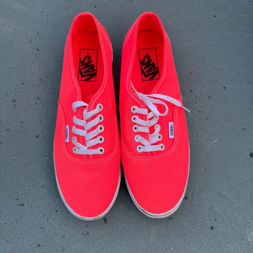 Vans  Unisex Hot Neon Pink Sneakers Low Top, Lace Up U.S. Men's 6.5 U.S. Women 8