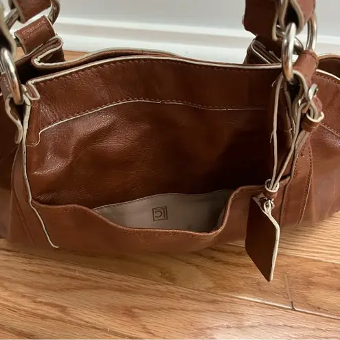 Liz Claiborne  Brown Vegan Leather Handbag Tote Carry All EUC.