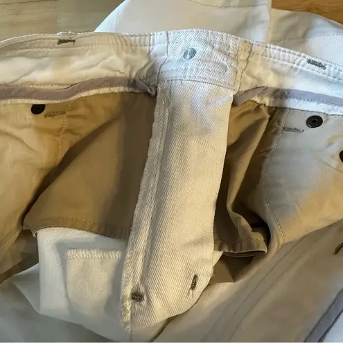 Boden White Denim Front Pleat Skirt size 8 Long Cotton