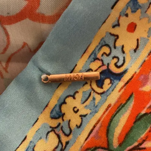 MISA Los Angeles Kaspia Top Casablanca Border Design Mix One Shoulder Size M NWT