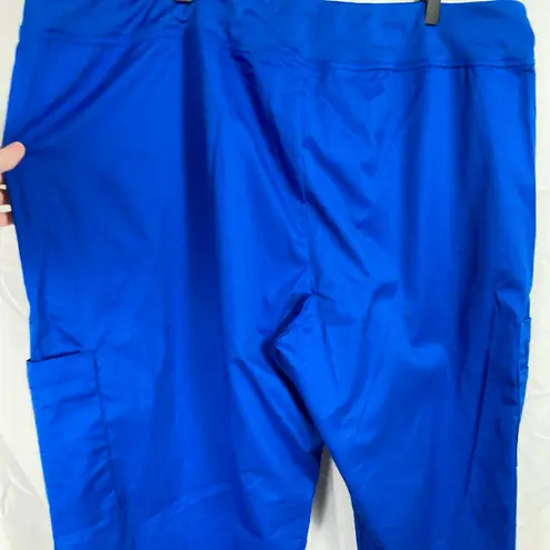 Allure White Cross Womens 2XL Royal Blue Yoga Stretch Scrub Pants Medical 351 Size 2X