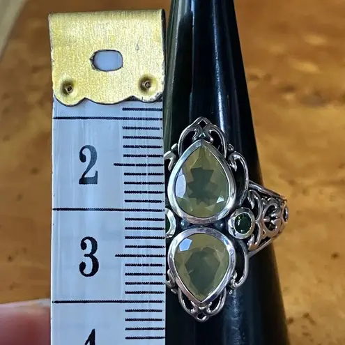 Natural Canary Opal Chrome Diopside Sterling Silver Ring Size 5