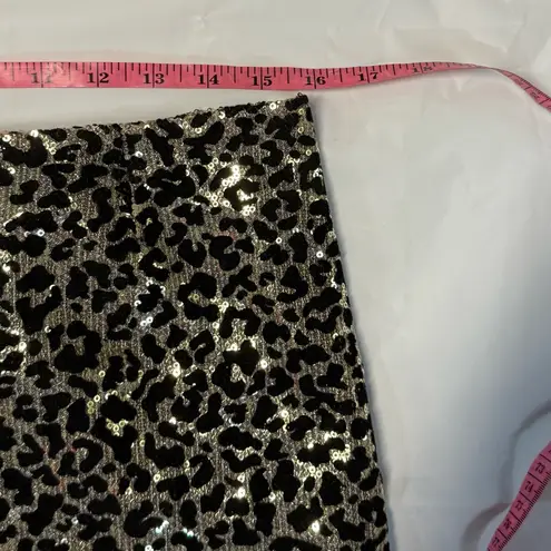 Alberto Makali Black and Gold Sequin Pencil mini Skirt size 10