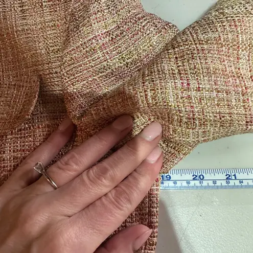 Lafayette 148 New York Petite Tweed Blazer Jacket Pink Tan Size 8 Linen Blend