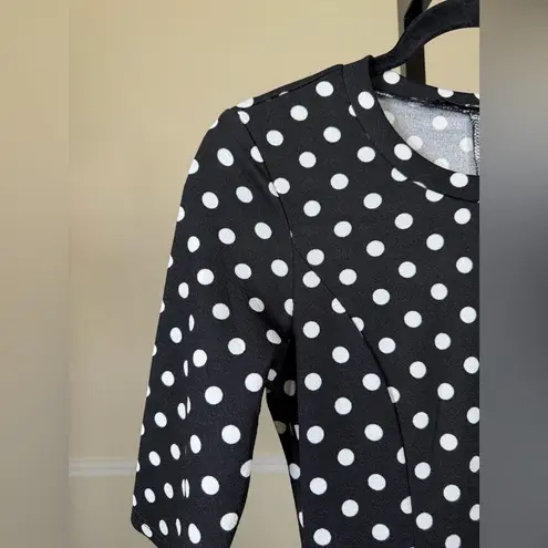 Chic Polka Dot Midi Dress 50s Retro Vintage Aesthetic Fit & Flare Timeless Small Red