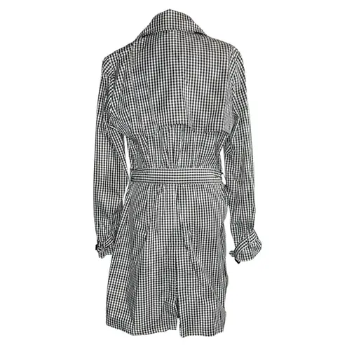 NWOT LRL Ralph Lauren Large Double Breasted Gingham Trench Coat Long Jacket Black