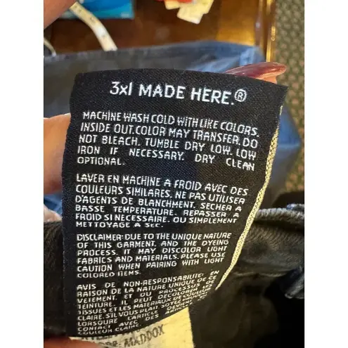 3x1 Jeans Women 24 Washed Black Denim Maddox Claudia Slim Straight Leg Cropped