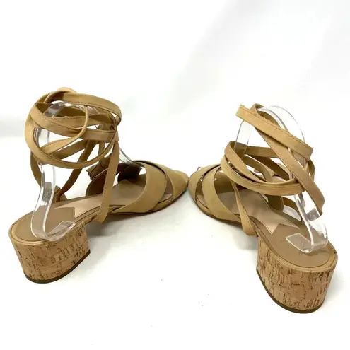 Brian Atwood Astor Camel Nubuck Lace Up Tie‎ Sandals Size US 8.5 Tan - Image 7