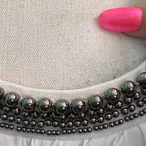 AB Studio  Black Cardigan with attached White Layered Top