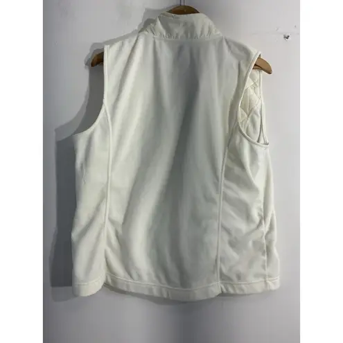 Made for life Womans Vest XL Full Zip Off White Quilted Fleece
