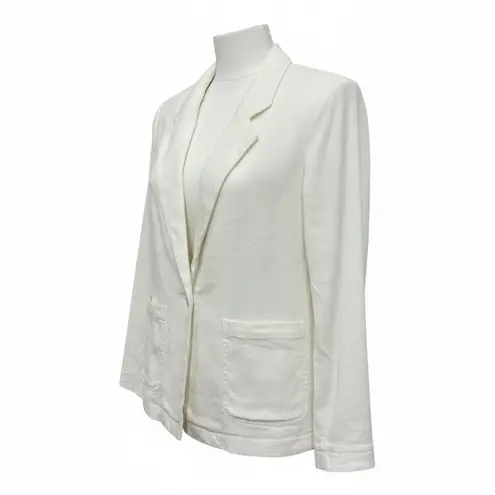 Maeve white blazer linen blend classic single-breasted design in a white Size XS