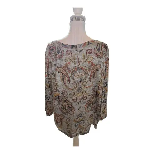 kim rogers Curvy Gray Plaid Top Size 3X