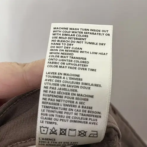 L'Agence Margot High Rise Skinny Jeans In Pine Bark Brown Cropped Womens Size 25