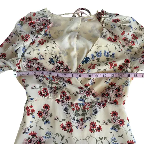 Maje Inora Yellow Floral Print Silk Long Sleeve Playsuit Romper Size 36 Small