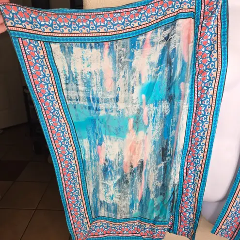 Tolani Nwt Raelyn Kimono Open Wrap Blue Tie Dye Coverup Size LP