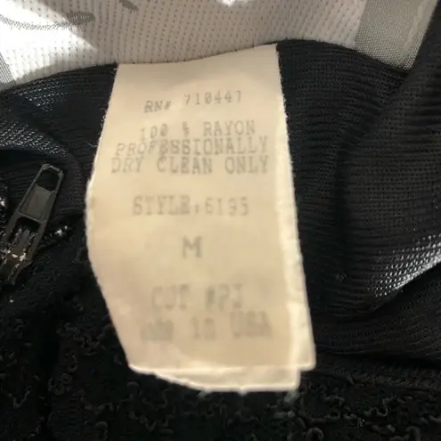 Vintage 90s Beaded Black Chiffon Palazzo Jumpsuit