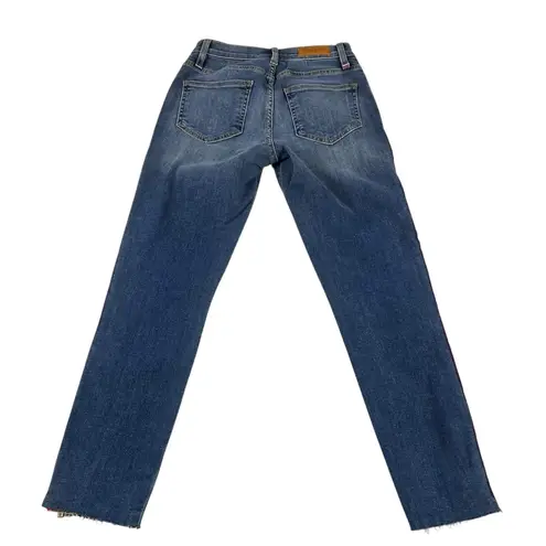 Etienne Marcel Full Side Zipper Ribbon Skinny Jeans Blue Size 25