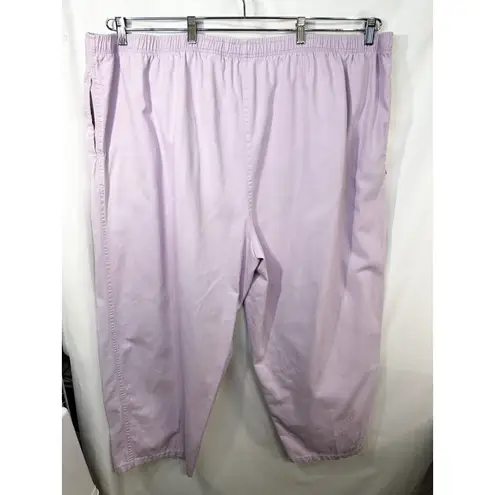 Woman Within Plus Size 36T Cropped Pants Capri Light Pink Cotton Elastic 1620