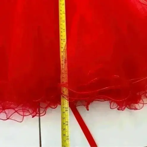 Damas By Tiffany Designs Beaded Dress GownSz‎ Small Tulle Little Red Lace Corset