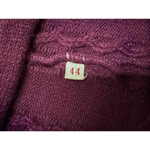 70s VTG Lace Up Front Cable Knit Sweater Skirt Plum Ankle Length Sz S/M Purple Size M