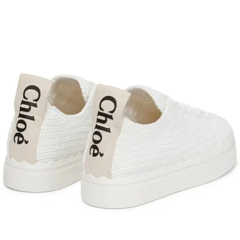 Chloé Chloe Lauren Crochet Sneakers in White