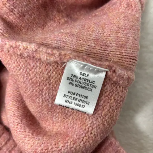 BiBi Blush Fringe Cable Knit Women's Sweater Size L Pink Size L