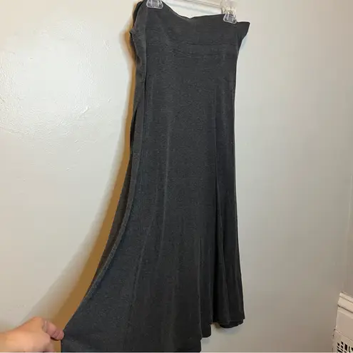 Nau Charcoal Grey Cotton Midi Maxi Skirt Small Black