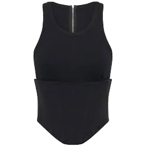 Dion Lee Float Corset Style Tank Top Y2K Minimalist Zip Crop Black Size 0