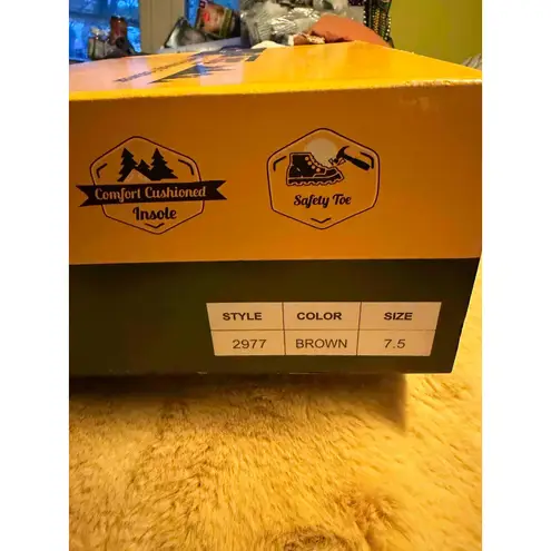 Ad Tec Women's Steel Toe Work Boots Brown Crazy Horse Leather Size 7.5, NIB