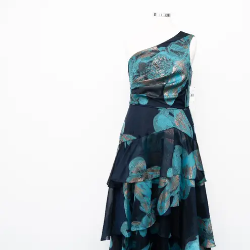 Aidan Mattox - One-shoulder Jacquard Tiered Ballgown.