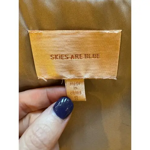 Skies Are Blue Vest Women Small Gray Ombre Faux Fur Open Outdoor Outerwear