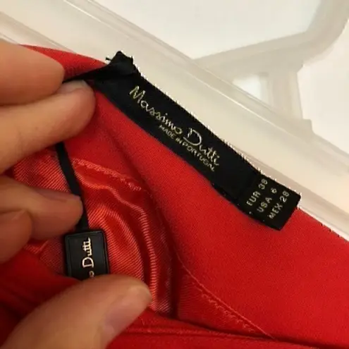 Massimo Dutti NWOT Bright Red Ruched Tiered Ruffle A-Line Mini Short Skirt US 6