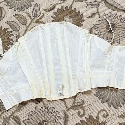 Camp Vintage Girdle Corset Lace Up Brace Boning USA S Small M Medium L Large 35 White