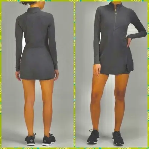 Lululemon  Nulux Long Sleeve Tennis Dress Size 4 Graphite Gray GGRE New